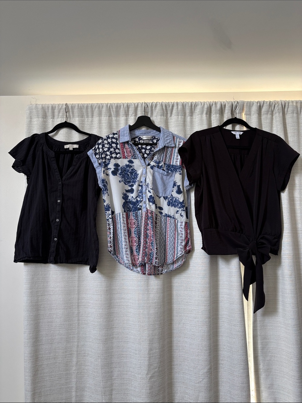 Bundle of 3 tops, button down, wrap, for postpartum breastfeeding nursing